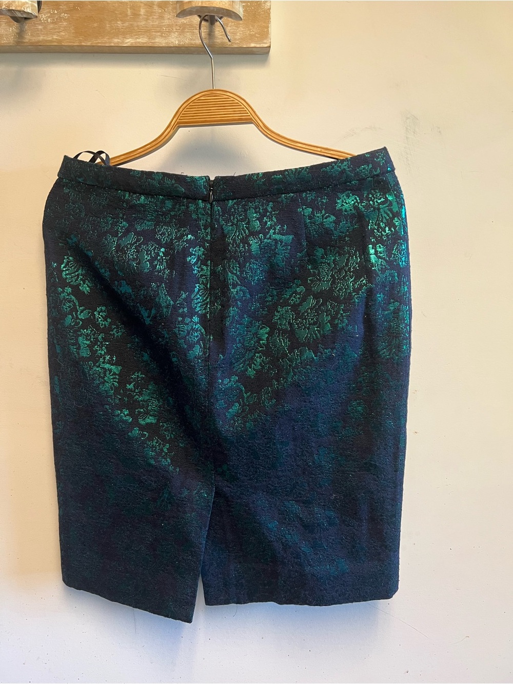 J. Crew Dark Teal and Black Floral Jacquard Shorts